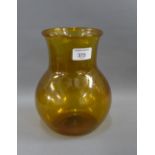 Amber glass vase with bubble inclusions, 20cm high