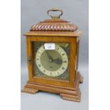 Walnut bracket clock, 28cm high