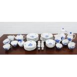 Royal Copenhagen dinner service and tea and coffee set, with white glazed ground, basket weave