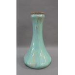 Pilkingtons Royal Lancastrian vase with garlic mouth and streaked glaze, impressed factory marks and