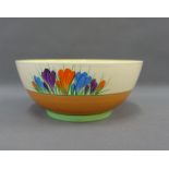 Clarice Cliff for Royal Staffordshire Pottery, honeyglaze Crocus pattern bowl, 19cm diameter 1