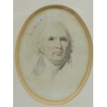 Sir J Watson Gordon PRSA, Crayon portrait sketch of a Gentleman, Framed under glass with an oval