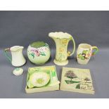 Cartlonware fruit and flower moulded pottery to include a vase and boxed Gift Set and a Shorter &