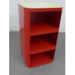 Anna Castelli for Kartell red and white hard plastic stacking side table / cabinet, 66 x 38cm