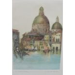 A. Edward Horton, Saint Mark's Venice, coloured etching, signed and entitled in pencil, Framed under