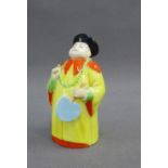 Royal Worcester Chinaman porcelain candle snuffer, with black printed backstamps, 10cm high