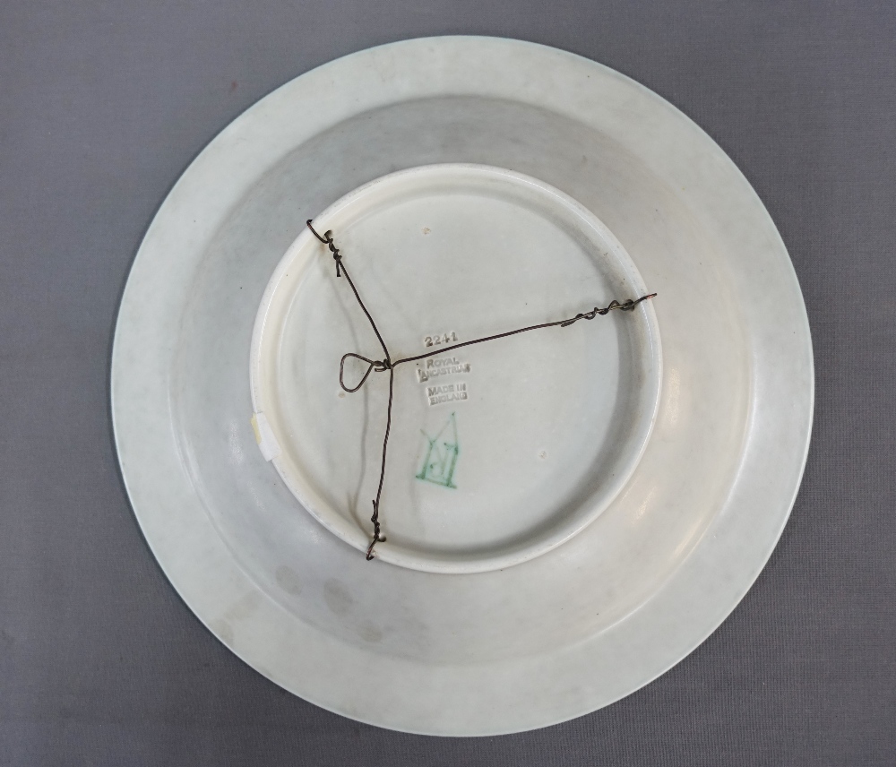 Pilkingtons Royal Lancastrian charger, shallow footed bowl by Gladys Rogers, with stylised green - Image 2 of 3