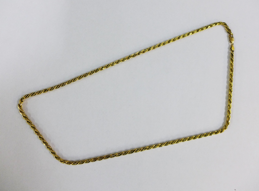 9ct gold rope twist chain necklace