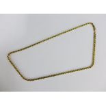 9ct gold rope twist chain necklace