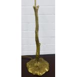 Brass table lamp on a circular base, 60cm high