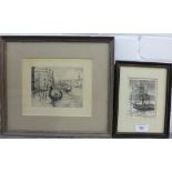 Two Venice Canal and Gondola prints, both framed,. largest 20 x 16cm (2)