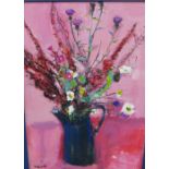 Susanne J. Borland, Hedgerow Flowers, Oil on board, signed, framed, 47 x 66.5cm