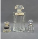 Balenciaga quadrille vintage scent bottles and another, tallest 15cm (3)