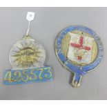 Two lead insurance wall plaques to include Nott's and Derby and Sun Alliance, largest 20cm diameter