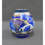 Carltonware Handcraft vase, painted with Art Deco stylised flowers, numbered 5 /1213, 342A, with