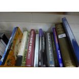 A shelf of antique and Art reference books to include English & Irish glass, Netsuke Handbook,