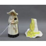 Royal Worcester porcelain candle snuffer The Nun together with a Grainger & Co, Worcester