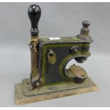 Victorian black painted metal press