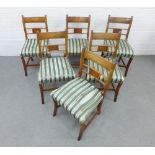 Set of six mahogany dining chairs with upholstered seats, 84 x 45cm (6)