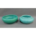 Pilkingtons Royal Lancastrian green glazed bowl thrown by E.T Radford together with another with