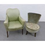 Two upholstered bedroom chairs (2) 84 x 65cm