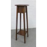 Early 20th century oak plant stand, 91 x 26cm