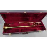 Boosey & Hawkes trombone in a leather fitted case,