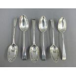 Set of six silver Old English pattern table spoons, Robert Gray, Edinburgh 1786, 23cm long (6)