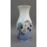 Royal Copenhagen porcelain vase with flower pattern, 18cm