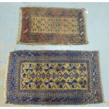 An Eastern carpet saddle bag and a prayer mat 56 x 100cm