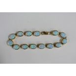9ct gold and opal bracelet, stamped 375