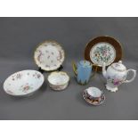 Mixed lot to include an Aynsley cabinet plate, various coffee pots, etc (a lot)