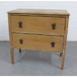 Early 20th century limed oak chest with two long drawers (a/f) 76 x 42cm