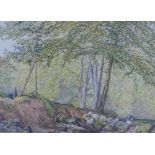 Dalglish, Woodland Scene with figures, watercolour, singed and dated 1878, framed under glass, 48
