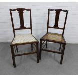 Two mahogany side chairs, on with canework seat (2)