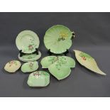 Collection of Carltonware fruit and leaf moulded dishes, (10)
