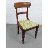 19th century blade back chair with contemporary upholstered seat, 90 x 48cm