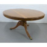 Mahogany pedestal table, 71 x 120cm