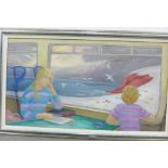 Victorine Foot, (1920 - 2000) Claire and silver on the train, oil on board, inscribed verso, in a
