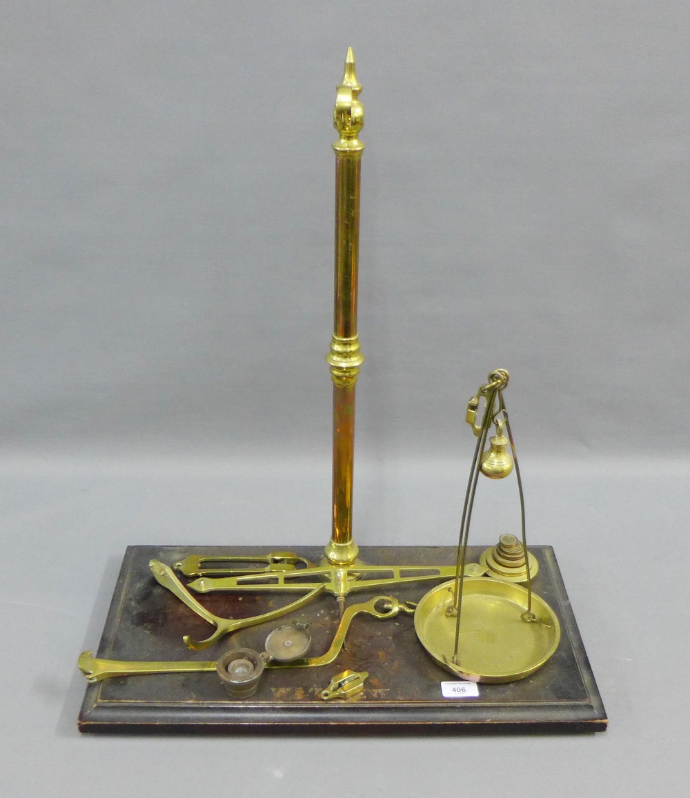 Set of Avery brass scales and weights