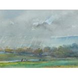 Rain Storm Coming - The Borders, Watercolour, apparently unsigned, framed under glass, 20 x 14cm