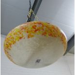Opaque glass ceiling light with chains
