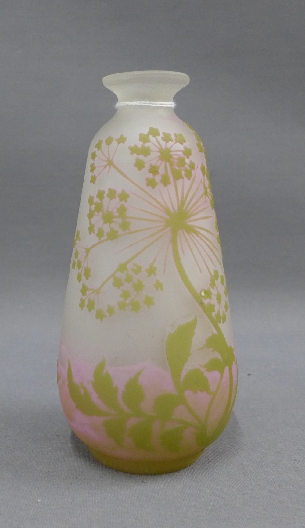 Cameo glass vase, bearing a Galle signature, 17cm high