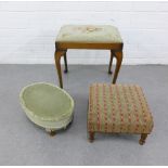 Dressing stool and two footstools, (3)