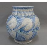 Pilkingtons Royal Lancastrian vase by Gladys Rogers and E.T.Radford, with blue swirling pattern