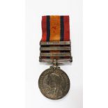 Queens South Africa Medal with three bars to include Transvaal, Orange Free State and Cape Colony,
