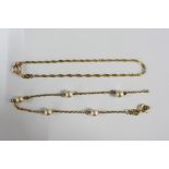 9ct gold chain bracelet and another (2) (one a/f)