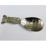 George V silver 'St Giles' caddy spoon, Wilson & Sharp, Edinburgh 1918, 13cm