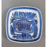 Royal Copenhagen Fajance blue and white dish of square form, with printed backstamps and numbered