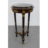 Brass mounted table with faux hardstone top, 77 x 40cm